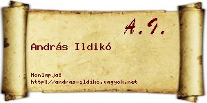András Ildikó névjegykártya